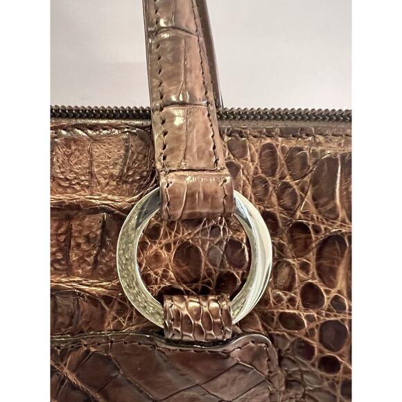 Vintage RIVER Genuine Alligator Skin Rectangular Shoulder Bag Handbag Unique - Picture 10 of 16